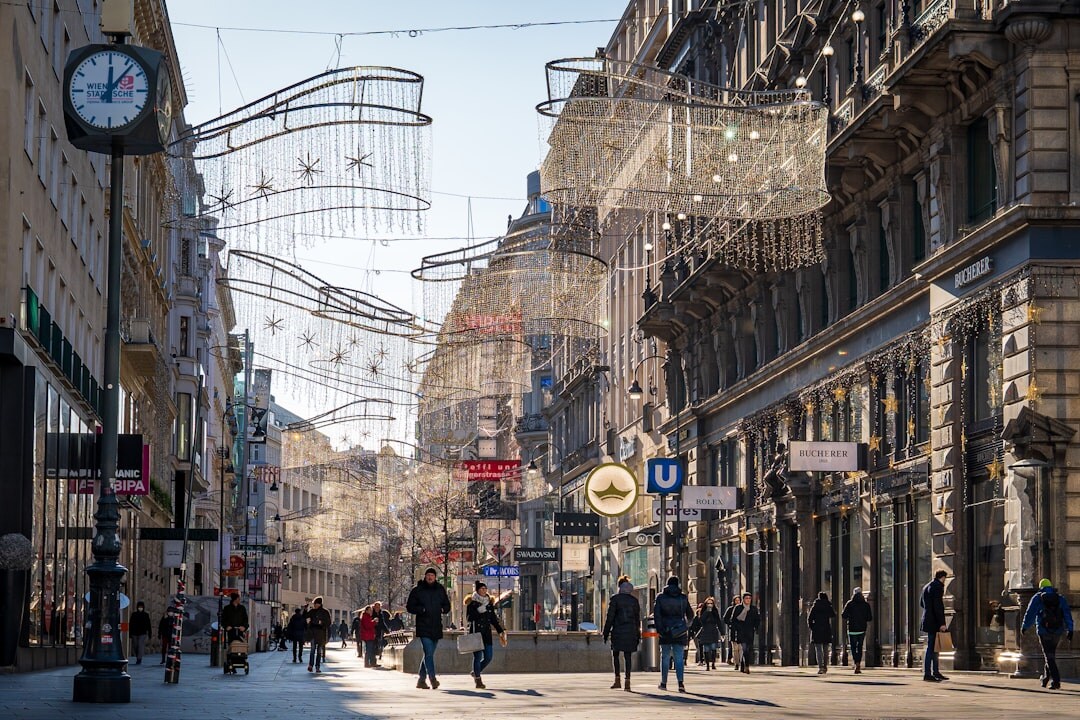 city street with people