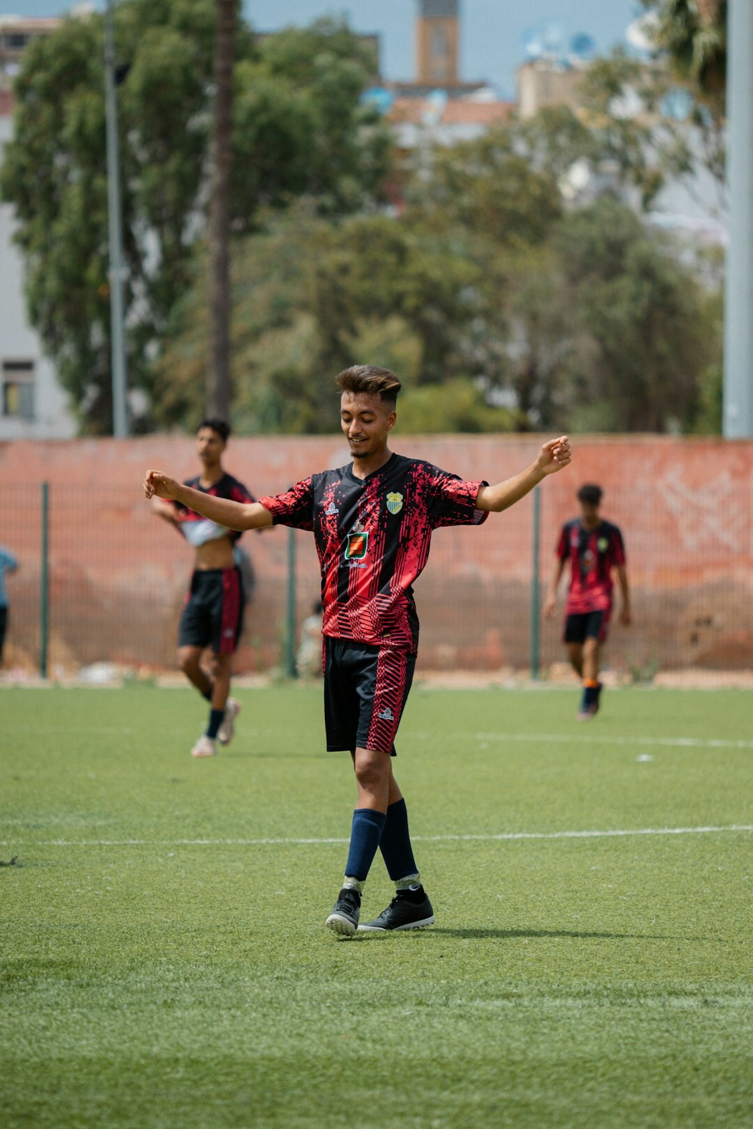 soccer player celebrating goal