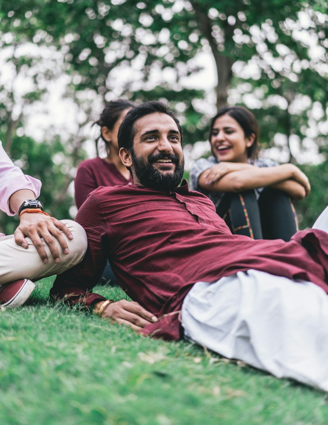 happy family in park